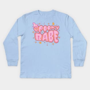 Spooky babe Kids Long Sleeve T-Shirt